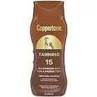 Coppertone Tanning Sunscreen Lotion, Water Resistant Body Sunscreen SPF 15, Broad Spectrum SPF 15 Sunscreen, 8 Fl Oz Bottle