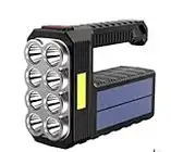 Mega Power 8 LED Solar Handheld Torch - Super Bright Rechargeable Portable Flashlight - Powerful work equipment - Bright light for camping home work use Emergency lamp - indoor or outdoor spotlight