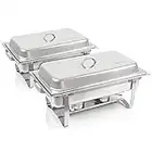 Mahlzeit Chafing Dish Profi Set Toulouse, 2X Edelstahl Warmhaltebehälter, 15-TLG Speisewärmer, Wärmebehälter, Rechaud, Chafing Dishes, Speisenwärmer, für Catering, Buffet und Party