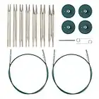 Knit Picks Options 2-3/4" Short Metal Interchangeable Knitting Needle Set (Nickel Plated)