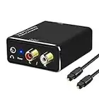 Giveet Digital to Analog Audio Converter, DAC Digital SPDIF Optical (Toslink) to Analog L/R RCA & 3.5mm AUX Stereo Audio Adapter with Optical Cable for TV Box DVD PS3/PS4 Xbox Amp Home Cinema