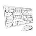 Macally USB Wired Keyboard and Mouse Combo for Mac and PC - Easy to Use Compatible Apple Keyboard and Mouse - Compact Small Mac Keyboard and Mouse for MacBook Pro/Air, iMac, Mac Mini/Pro