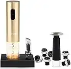 Secura Bundle Electric Wine Opener and Vacuum Wine Saver Preserver Pump with 6 Wine Bottle Stoppers Preserve