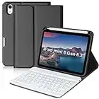 Keyboard Case for iPad Mini 6th Generation 8.3 Inch 2021 Protective Case with Detachable Wireless Keyboard Slim Leather Cover with Pen Holder & Auto Wake/Sleep for iPad Mini 6th Gen 8.3 Inch(Black)