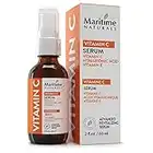 Maritime Naturals Vitamin C Serum for Face & Neck with Hyaluronic Acid & Balanced Botanicals | Professional Vitamin C Face Serum for Women & Men, Organic Skin Care, Born In Nova Scotia, Canada (60ml)