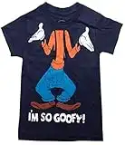DISNEY Mens T-Shirt, I'm So Goofy Headless Navy Vintage Look, L, Blue