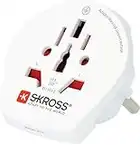 SKROSS | 1.500211-E | World to Europe | Adattatore da Viaggio | Mondo per Europa - Tensione e Potenza: 100V - 1600W / 250V - 4000W - Protezione Antiscossa Kid Safe