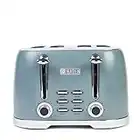 Haden Brighton Grey Toaster 4 Slice - Electric Stainless Steel Toaster - Reheat and Defrost Functions - 6 Variable Browning Controls - Self Centering Function