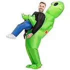 Inflatable Alien Costume for Adult, Funny Inflatable Halloween Costume Alien Blow Up Costume, Suitable for Height 5.3~6.2FT