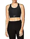 Nike Womens Swoosh Long LINE Bra CZ4496-010 Size L Black/White