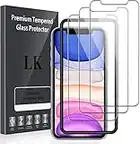 LK 3 Pack Screen Protector compatible for iPhone 11 and iPhone XR 6.1 Inch, 9H HD Clear Scratch Tempered Glass, Bubble-Free Easy Installation Tool