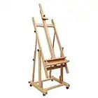 MEEDEN Extra Large Heavy-Duty H-Frame Studio Easel - Solid Beech Wooden Artist Professional Easel, Painting Art Easel Stand with 4 Premium Locking Silent Caster Wheels, Hold Max 82"