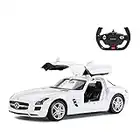 RASTAR Mercedes Benz - Telecomando per auto, scala 1:14, modello Mercedes Benz SLS AMG RC, porte aperte manuali, colore: bianco