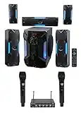 Rockville Hybrid Home Theater Karaoke Machine System w/8" Sub+(2) Wireless Mics