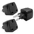 UK To Switzerland Adapter,UK to 3 Pin Swiss Plug Adaptor,Grounded Travel Converter Plug for Jordan,Liechtenstein Type J Plug(3-Pack Black)