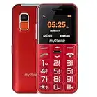 MP myPhone Halo Easy, cellulare, telefono anziani, telefono chiave, Pulsante SOS, schermo a colori, grande schermo da 1,77”, chiavi grandi, batteria 1000 mAh, bluetooth, torcia elettrica, rosso