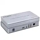 Swallows 200M HDMI KVM IP Extender, Over IP RJ45 Ethernet CAT6 6A Transmitter Receiver 1 TX to 20 RX and Cascade Connection USB Keyboard Mouse Over UTP/STP H.264 Plug and play (TR + RX)