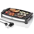 Elektrogrill Tischgrill elektrisch mit TÜV & GS 2200 Watt | 4 – 8 Personen BBQ Tisch Grill - Indoor XXL Teppanyaki Platte tepaniaky Elektro Grillplatte für Balkon