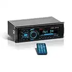 BOSS Audio Systems MR1308UABK Single Din, Bluetooth, MP3 WMA USB SD AM FM Weather-Proof Marine Stereo, - - no CD DVD, Detachable Front Panel, Wireless Remote , Black , 8.75" x 3.83" x 8.25"