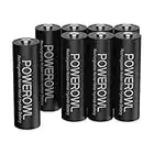 POWEROWL AA Batteries Rechargeable 8 Pack High Capacity 2800mAh 1200 Cycles 1.2V NiMH AA Rechargeable Battery