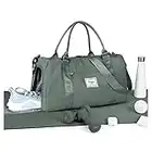 Bolsa de Gimnasia Womens Mens con Compartimento de Zapatos y Pocket Wet,Bolsa Travel Duffel para avión,Sport Gym Tote Bags,Weekend Bolsa pernocte Llevar en Bolsa Hospital Holdalls,A-Verde ejército