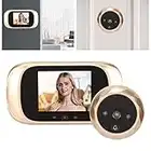 DD1 2.8in Home Video Doorbell, 90 Degrees Wide Angle Peephole Security Camera, IR Night Vision Loop Recording Digital Peephole Viewer, Support Loop Recording and Data Storage