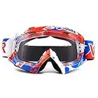 BaronHong Professionnel Lunettes De Motocross pour Adultes Lunettes De Moto VTT Lunettes De Ski De Moto Protection Gafas UV (u826-white, M)