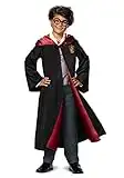 Disguise Harry Potter Costume Kids Deluxe Hooded Robe and Jumpsuit, Children Size Small (4-6), 107529L Black & Red