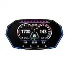 ihreesy 4" Affichage Tête Haute, Outil de Numérisation OBD2 Compteur de Vitesse Compteur Kilométrique Rotation à 360 Degrés Voiture HUD Affichage Tête Haute Numérique Jauge OBD2 Multifonctionnelle