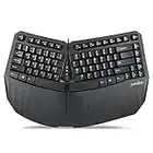 Perixx PERIBOARD-413B US, Wired USB Ergonomic Compact Split Keyboard - 15.75x10.83x2.17 inches TKL Design - Black - US English