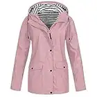 Générique 2022 Veste De Pluie Femme Pour Dames Chaud Hiver imprimé Cachemire Veste Saison ImperméAble Coupe-Vent Veste Veste De Pluie ImperméAble Serrage RéGlable Fermeture éClair Veste, Rose, M