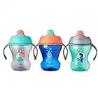 Tommee Tippee Infant Trainer Sippee Cup with Removable Handles, Boy – 7+ months, 3pk