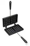 KitchenCraft Piastra per Waffle con Rivestimento Antiaderente, Piastra per Waffle, Semplice e Comoda, Nera