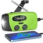 Emergency Weather Radio, Solar Radio, Portable Hand Crank Radio AM/FM/NOAA Radio, Rechargeable Emergency Radio with Phone Charger Power Bank & LED Flashlight for Home & Outdoor Emergencies