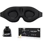 MZOO Sleep Eye Mask for Men Women, 3D Contoured Cup Sleeping Mask & Blindfold, Concave Molded Night Sleep Mask, Block Out Light, Soft Comfort Eye Shade Cover for Travel Yoga Nap, Black