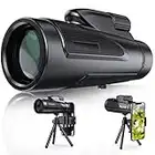 12x50 Monocular Telescope for Adults, HD High Power Bak4 Prism Monocular Waterproof Monocular Scope with Smartphone Adapter Tripod for Hunting Camping Birdwatching Hiking Sightseeing