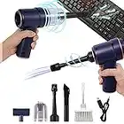 3-in-1 Electric Compressed Air Duster with Keyboard Cleaner Kit, Rechargeable Mini Vacuum Cleaner, Cordless Air Duster for Keyboard, PC, Car and Home Cleaning, Replaces Canned Air Spray