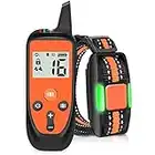 Dog Training Anti Bark Collar with Remote, Sound & Vibration Training Modes, with Safety Lock & Flashing Light, USB Rechargeable IP67 Waterproof, Over 1000FT Remote Range for All Dogs