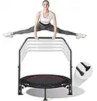 Mini Trampolino Elastico Fitness Pieghevole da 102 cm, Tappeto Elastico con Impugnatura regolabile a 5 livelli e Ventose Antiscivolo, per Interno/outdoor, Portata Massima 150 kg