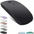 Rechargeable Bluetooth Mouse for MacBook pro/MacBook air/iPad, Wireless Mouse for Laptop/Notebook/pc/Chromebook (Black)