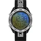 Diesel Reloj para hombre Crusher, movimiento Ana-Digi, 46MM Caja de nylon negro con correa de tela, DZ1984