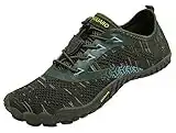 Minimaliste Barefoot Scarpe da Corsa Uomo Piedi Nudi Trail Running Trekking Escursionismo Arrampicata Fitness,Maglieria Verde,44