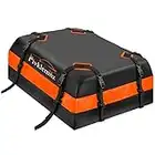 FIVKLEMNZ Car Rooftop Cargo Carrier Roof Bag Waterproof for All Top of Vehicle with/Without Rack Includes Topper Anti-Slip Mat + Reinforced Straps + 6 Door Hooks + Luggage Lock (15 Cubic Feet)