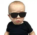 Babyfied Apparel Classics - Matte Black Baby Sunglasses w/Strap 0-2 Yrs (6-24m)