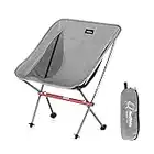 Naturehike Chaise Pliante Camping Confortable Fauteuil Pliant Camping Siege de Peche Chaise de Sac à Dos Portable Ultra Légère pour Camping et Randonnée Bikepacking Cyclisme (Gris)