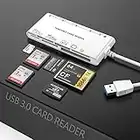 Rocketek SD Kartenleser USB C Weiß 7 IN 1 Kartenlesegerät 5Gbps Lesen Schreiben Gleichzeitig für SD SDXC SDHC CFI TF XD Micro SD Micro SDXC Micro SDHC MS MMC UHS-I Karte für Windows Mac Linux