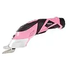 Stalwart 75-PT1023 Cordless Power Scissors with Two Blades-Fabric, Leather, Carpet and Cardboard Cutter, Pink