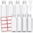 Liftroad Flacon Voyage – 8 Bouteilles 100ml Vides en Plastique Transparent – Kit Voyage Flacons avec 2 Entonnoirs & 8 étiquettes autocollantes pour Bagages à Main, Liquides, Cosmétiques