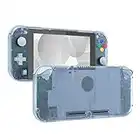 eXtremeRate Coque de Remplacement pour Nintendo Switch Lite Console, Coque avec Verres Trempé Protection pour Switch Lite, Coque Customisée pour Switch Lite NSL, Bleu Glacier