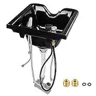 AW Shampoo Bowl Hair Sink with Gel Neck Rest Hair Trap CUPC Vacuum Breaker Barber Salon Spa Mounting Ability for Home Barbershop